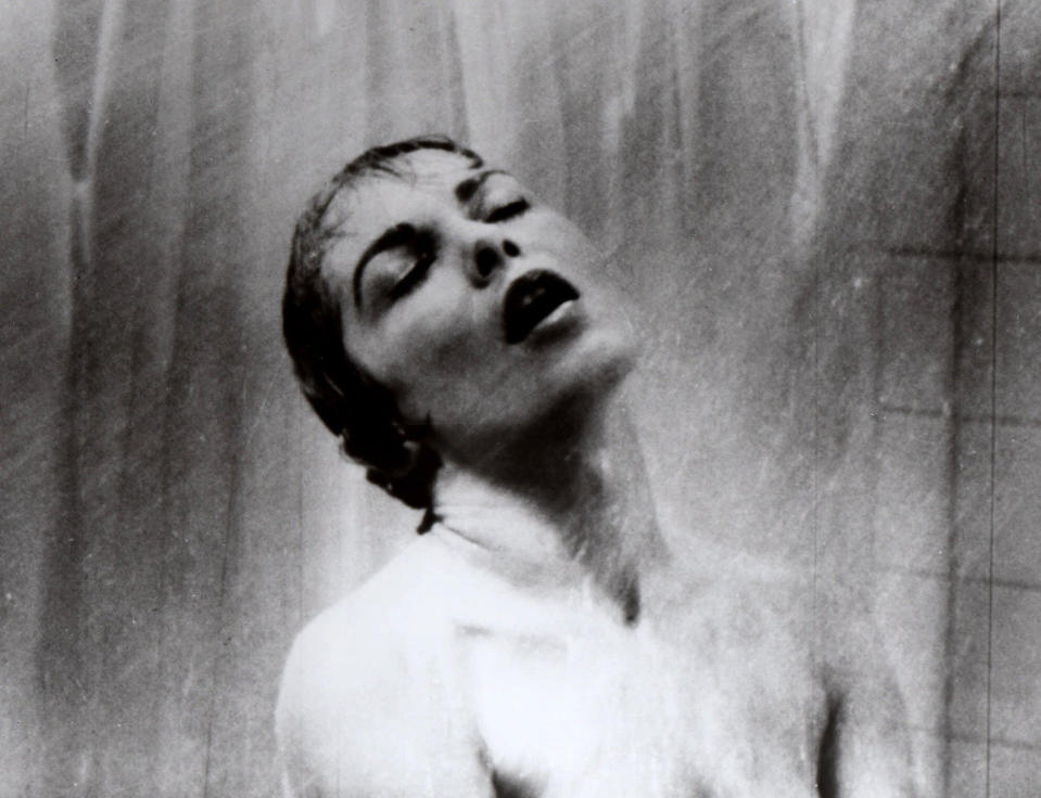 FILE – In this 1960 file photo, actress Janet Leigh appears as Marion Crane in the shower scene in Alfred Hitchcock’s 1960 classic thriller “Psycho”. (AP Photo/File)