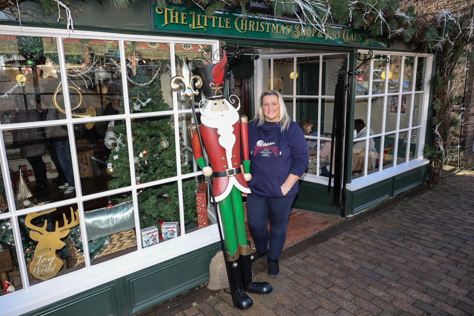 Kim Warren is owner of The Little Christmas Shop & Mrs Claus Kitchen in Ironbridge, Telford. (Anita Maric/SWNS)