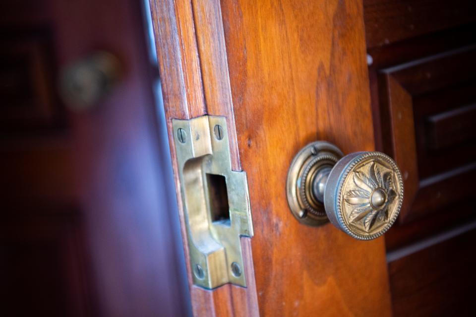 Doorknob and lock details at the historic Eugenia Williams House on Lyons View Pike in Knoxville as seen on Tuesday, Sept. 5, 2023.