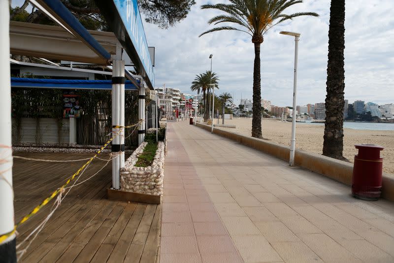 General view of the Magaluf beach during the coronavirus disease (COVID-19) outbreak in Mallorca