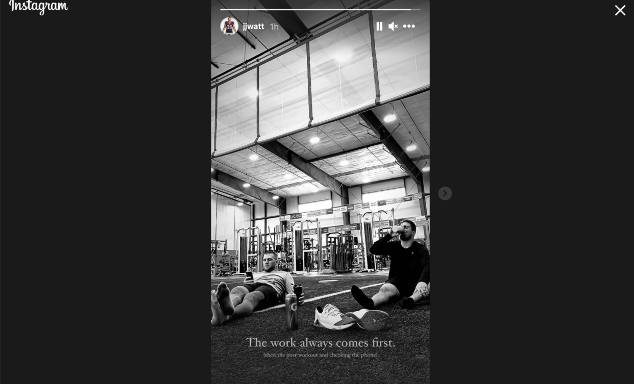 JJ Watt working out with brothers. 