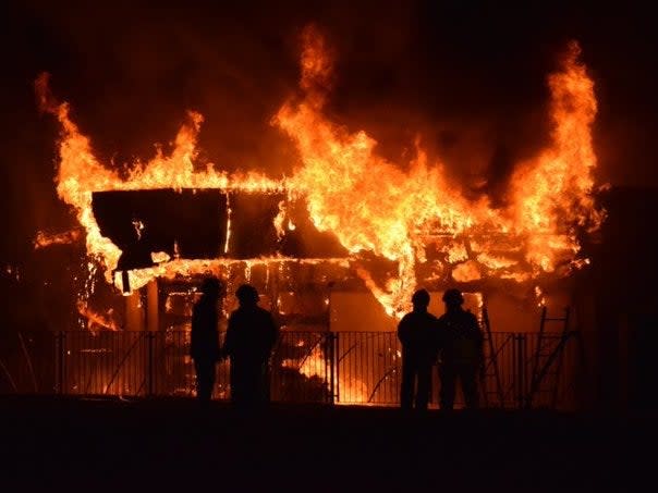 The flames broke out on Sunday: Scottish Fire & Rescue