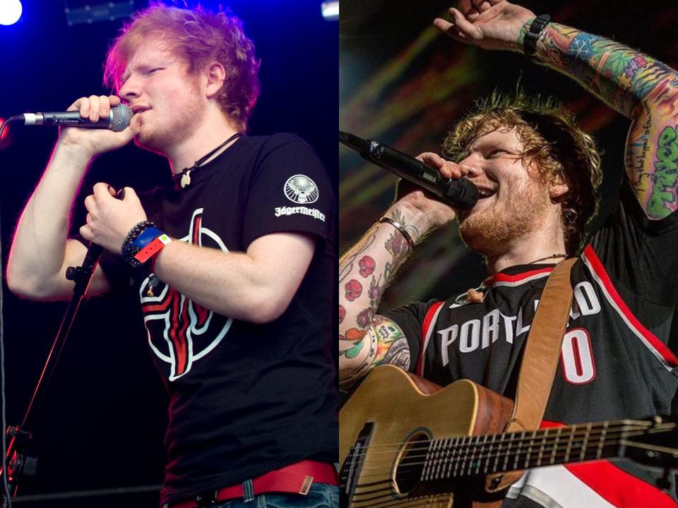 ed sheeran tattoos before and after