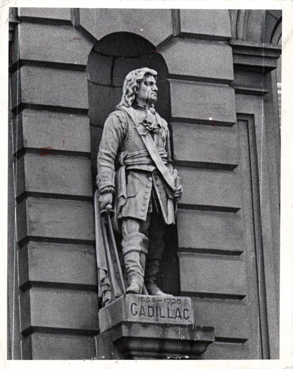 The statue of Antoine De La Mothe Cadillac once stood at Detroit's Old City Hall.