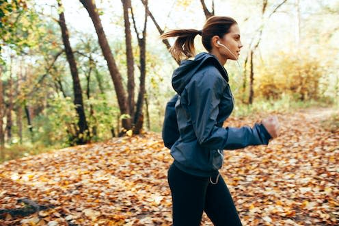 <span class="caption">The back-to-school period is one of many temporal landmarks you can find throughout the year.</span> <span class="attribution"><a class="link " href="https://www.shutterstock.com/image-photo/runner-caucasian-woman-jogging-autumn-park-328341206" rel="nofollow noopener" target="_blank" data-ylk="slk:chesterf/ Shutterstock;elm:context_link;itc:0;sec:content-canvas">chesterf/ Shutterstock</a></span>