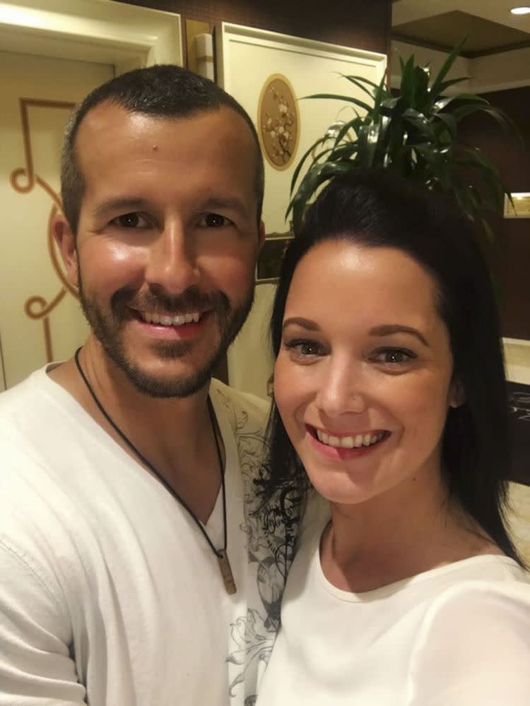 Chris Watts, at left, and Shanann Watts