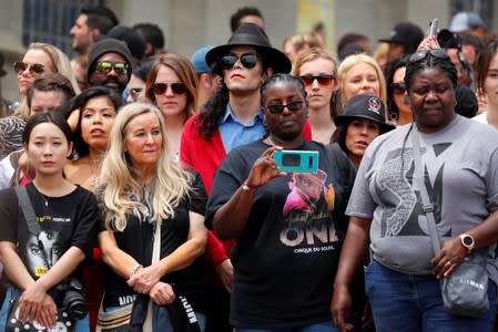 Fans gather at Forest Lawn Cemetery ten years after the death of child star turned King of Pop, Michael Jackson, in Glendale, California