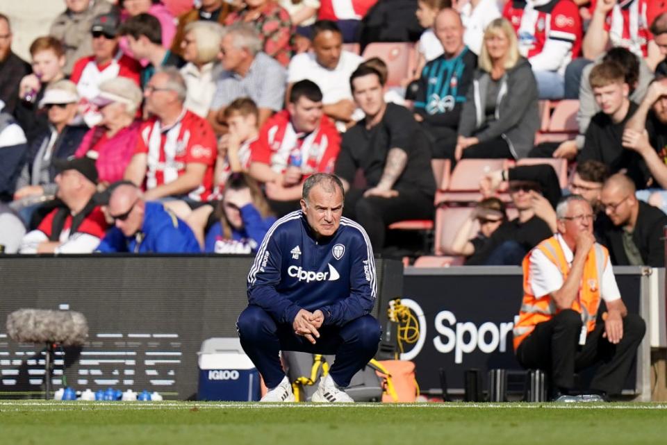 Marcelo Bielsa’s Leeds were beaten at St Mary’s (Adam Davy/PA) (PA Wire)