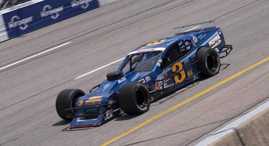 Donny Lia, driver of the #3 Propane Plus — SYP, during the Virginia Is For Racing Lovers 150 for the NASCAR Whelen Modified Tour at Richmond Raceway in Richmond, Virginia on April 1, 2022. (Sanjay Suchak/NASCAR)