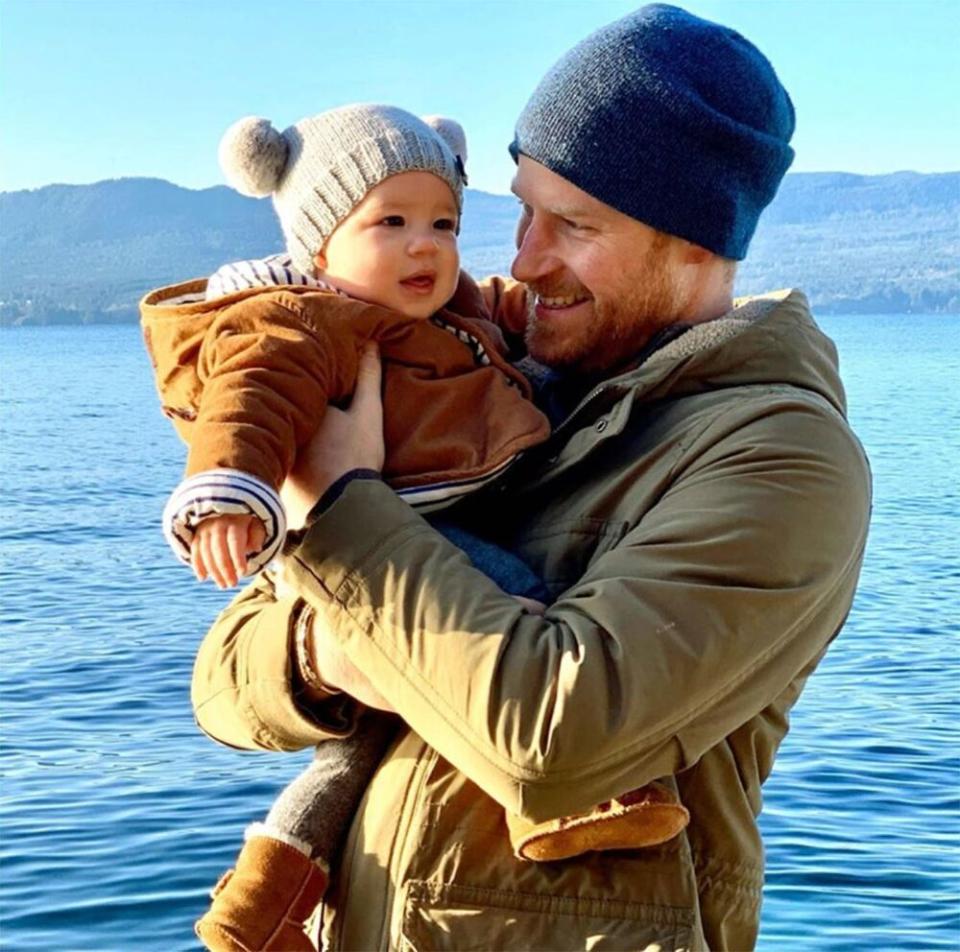 Baby Archie with his father, Prince Harry, during their Canada vacation. | Sussex Royals