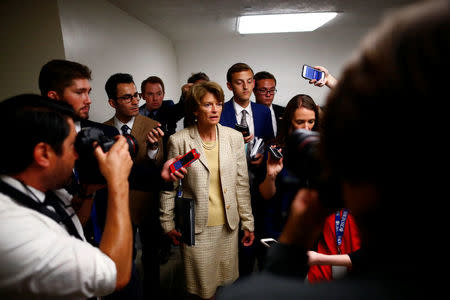 Senator Lisa Murkowski (R-AK) arrives for a health care vote on Capitol Hill in Washington, U.S. July 26, 2017. REUTERS/Eric Thayer