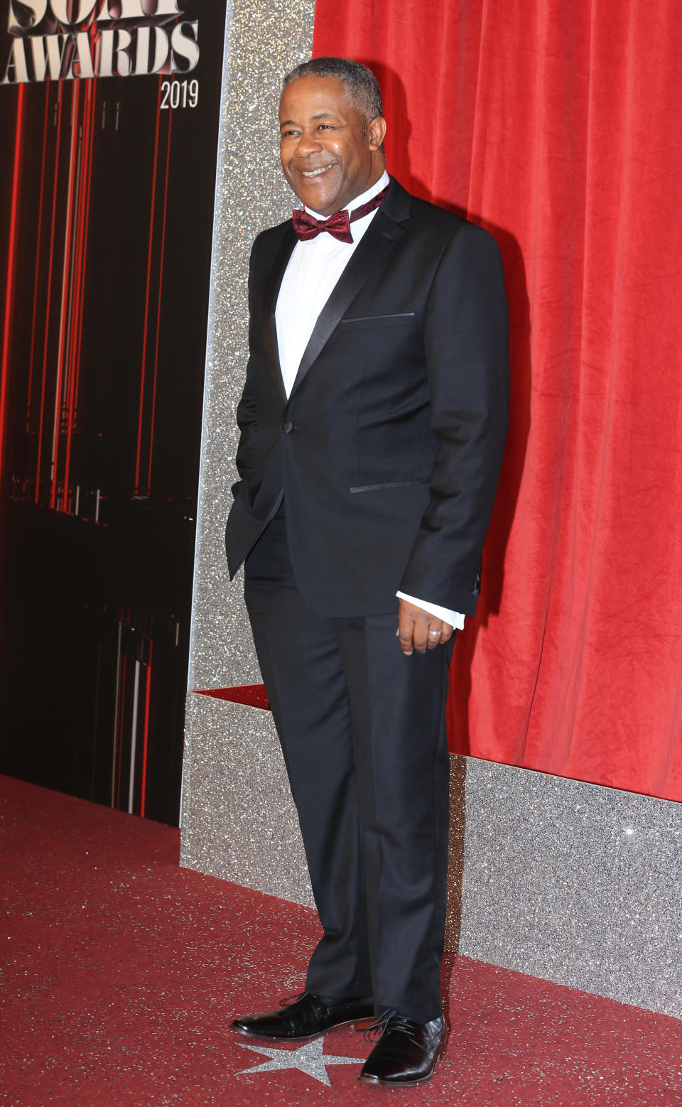 Trevor Michael Georges who plays Ed Bailey in Coronation Street attending the British Soap Awards 2019 held at the Lyric Theatre at The Lowry in Manchester.