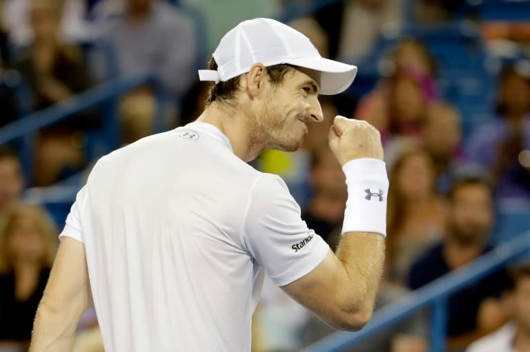 Andy Murray, pictured on August 20, 2016, has played in all of the first three finals of the majors in 2016, losing to world number one Djokovic in Melbourne and Paris before defeating Milos Raonic in straight sets in the Wimbledon final