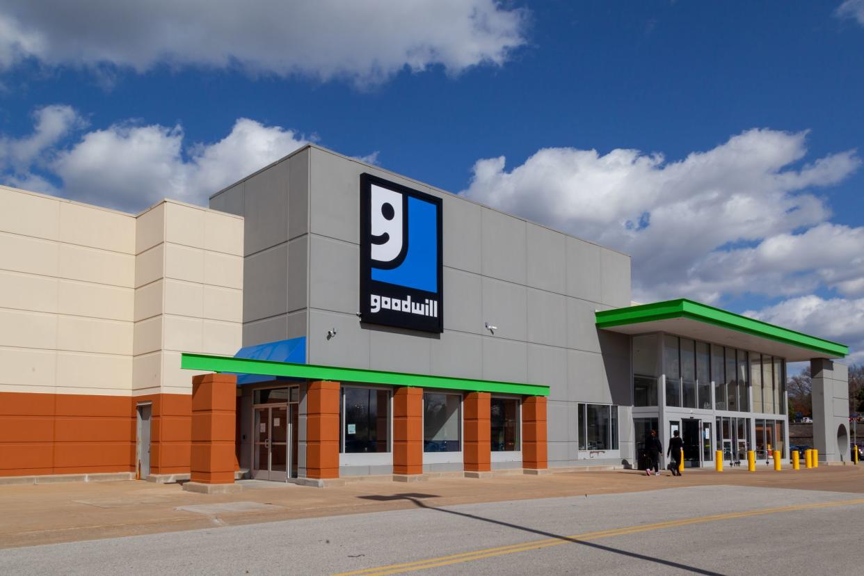 St. Louis, Missouri, USA - March 25, 2022: A Goodwill thrift store in St. Louis, Missouri, USA. Goodwill is an American nonprofit organization.