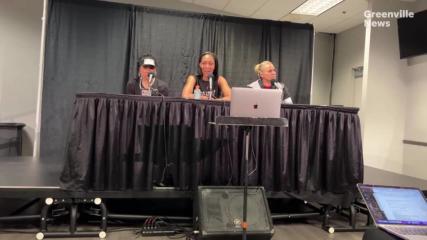 A'ja Wilson, Dawn Staley and Becky Hammon speak to media on Friday before Aces game in CLA