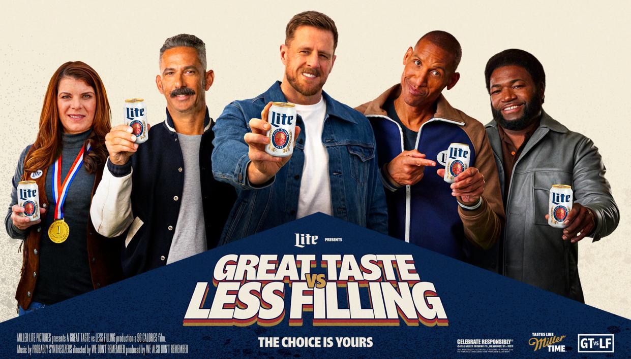 Miller Lite's new generations of "All Stars": Mia Hamm, Jorge Posada, J.J. Watt, Reggie Miller and David Ortiz.