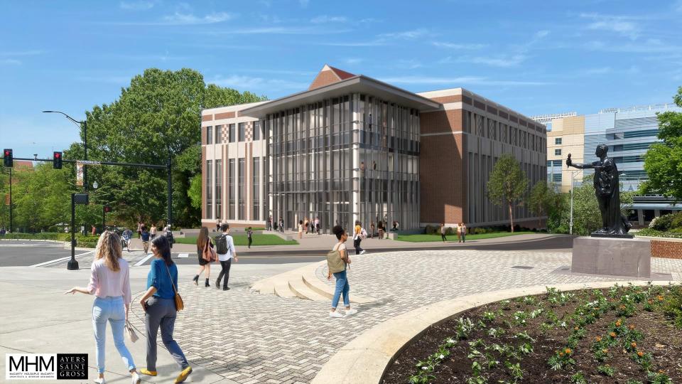 Croley Nursing will offer classrooms, simulation labs, research labs, offices, and a green roof. It's slated to open in fall 2025 and will replace the existing building.