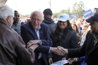 Democratic 2020 U.S. presidential candidate Sanders departs after rallying supporters at a campaign office in Aiken, South Carolina