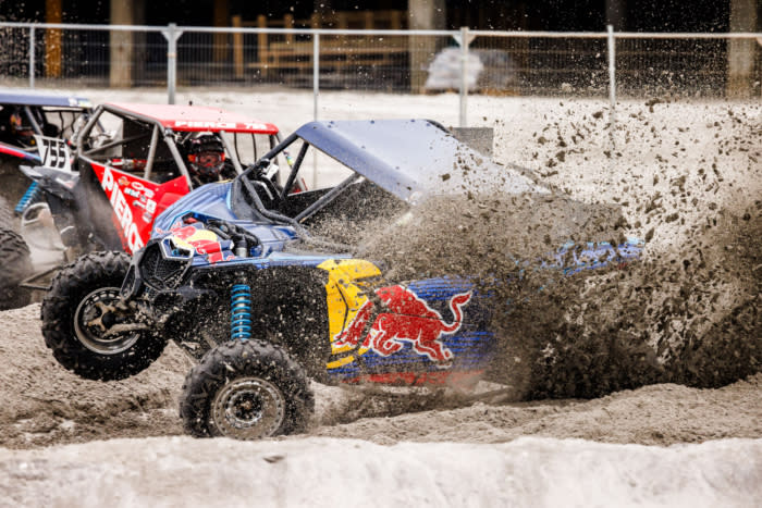 AJ Jones races at Red Bull Beach Scramble in Wildwood, N.J., on May 18, 2024; (photo/Chris Tedesco, Red Bull Content Pool; SI202405190376, usage for editorial use only)