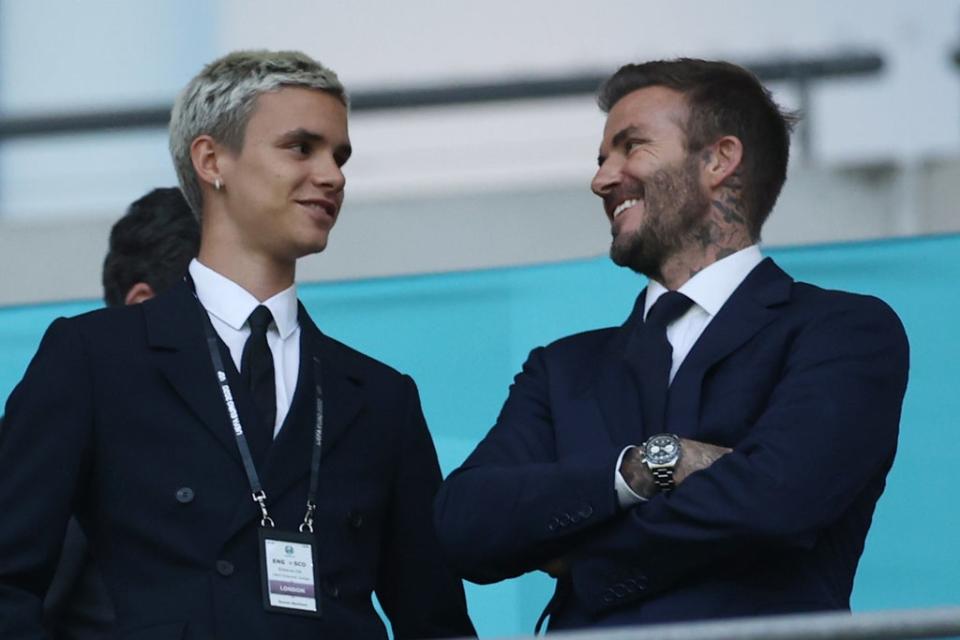 Romeo Beckham is hoping to emulate famous father David on the football pitch  (The FA via Getty Images)