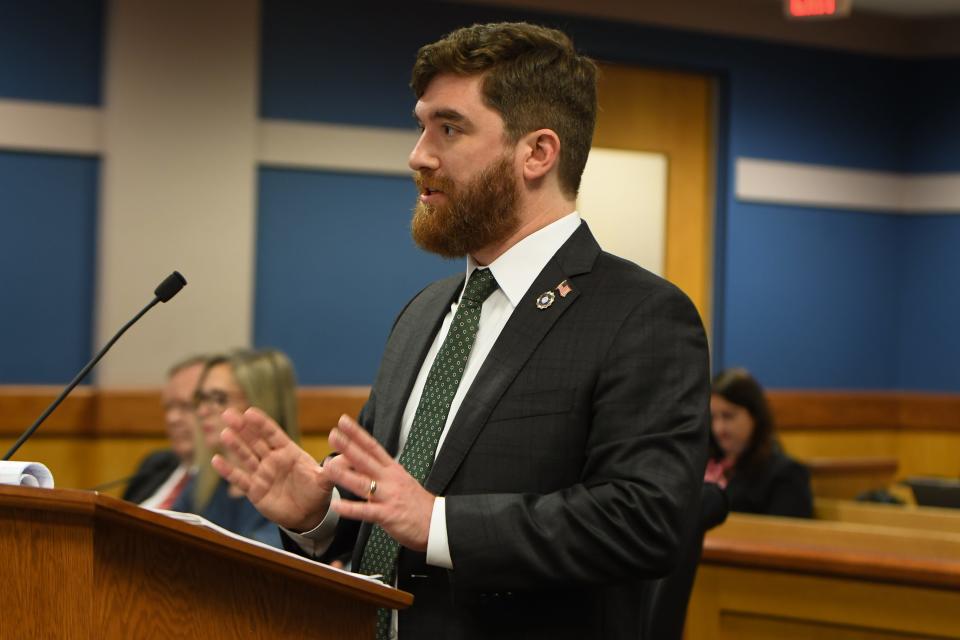 Donald Wakeford, chief senior district attorney appears before Judge Scott McAfee for a hearing at the Fulton County Courthouse on March 28, 2024 in Atlanta, Georgia. Trump's legal team sought to dismiss the Georgia election lawsuit on the basis of First Amendment rights.