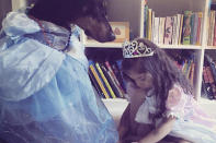 Playing princesses.