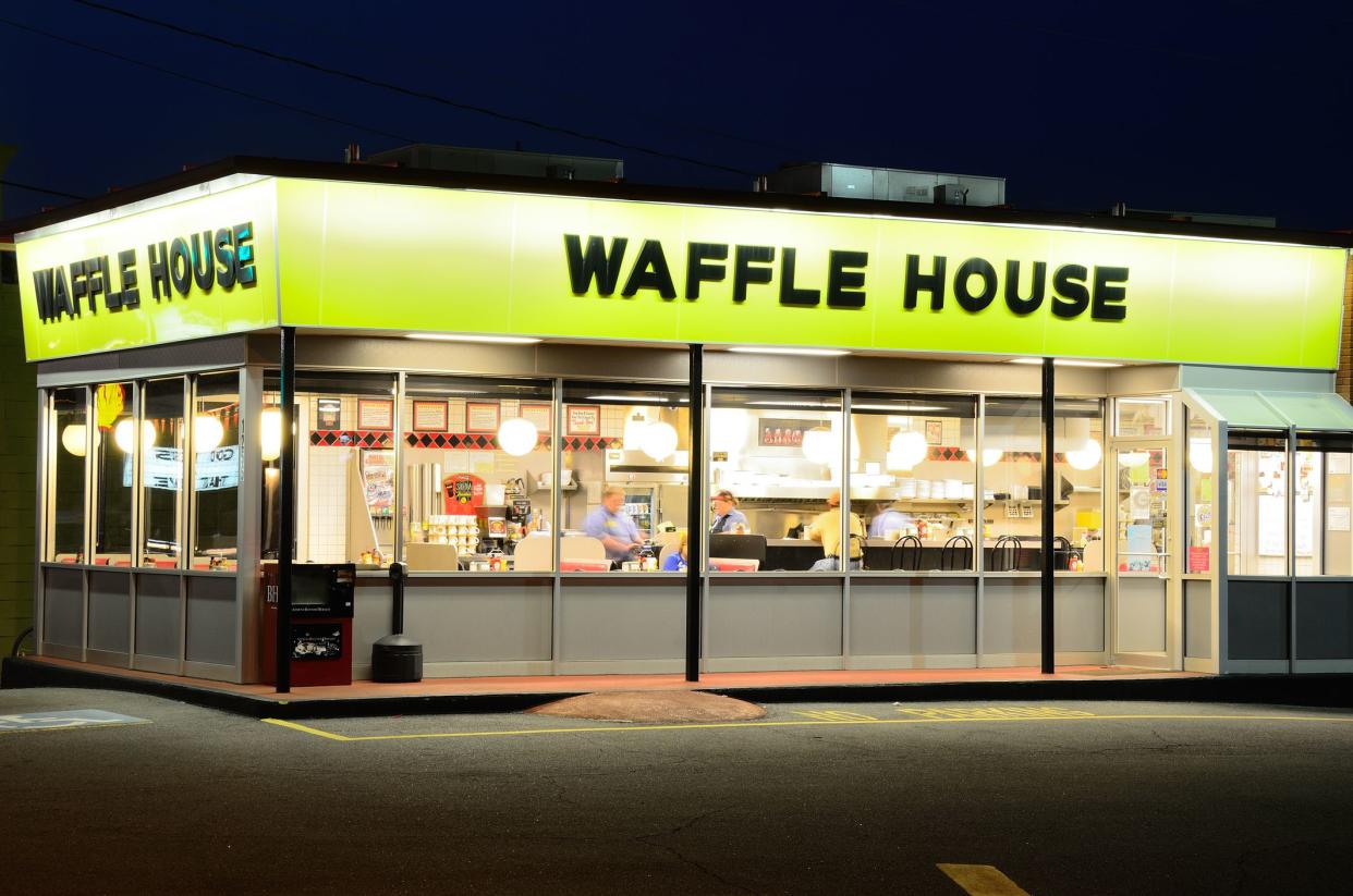 Athens, USA - June 1, 2011: Waffle House is an iconic diner in the Southern United States and is popular for both breakfast and late night dining.