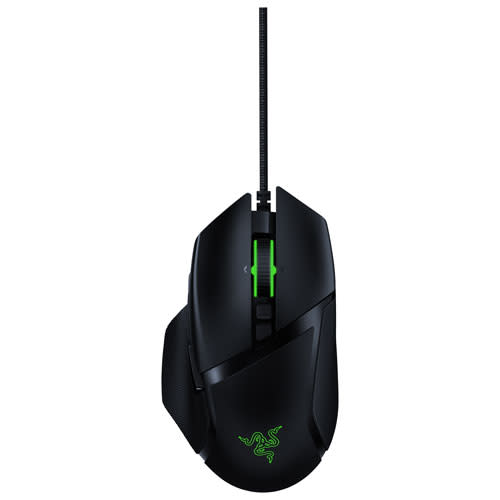 Razer Basilisk V2 20000 DPI Optical Gaming Mouse in black and green