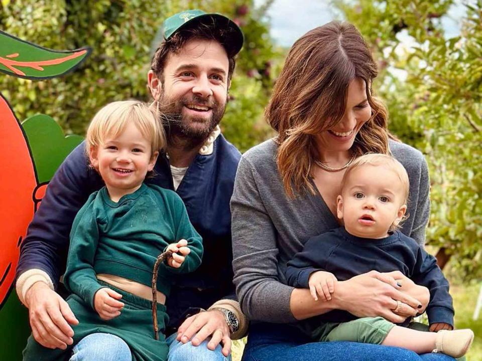 <p>Mandy Moore/ Instagram</p> Mandy Moore and Taylor Goldsmith with their kids, August 