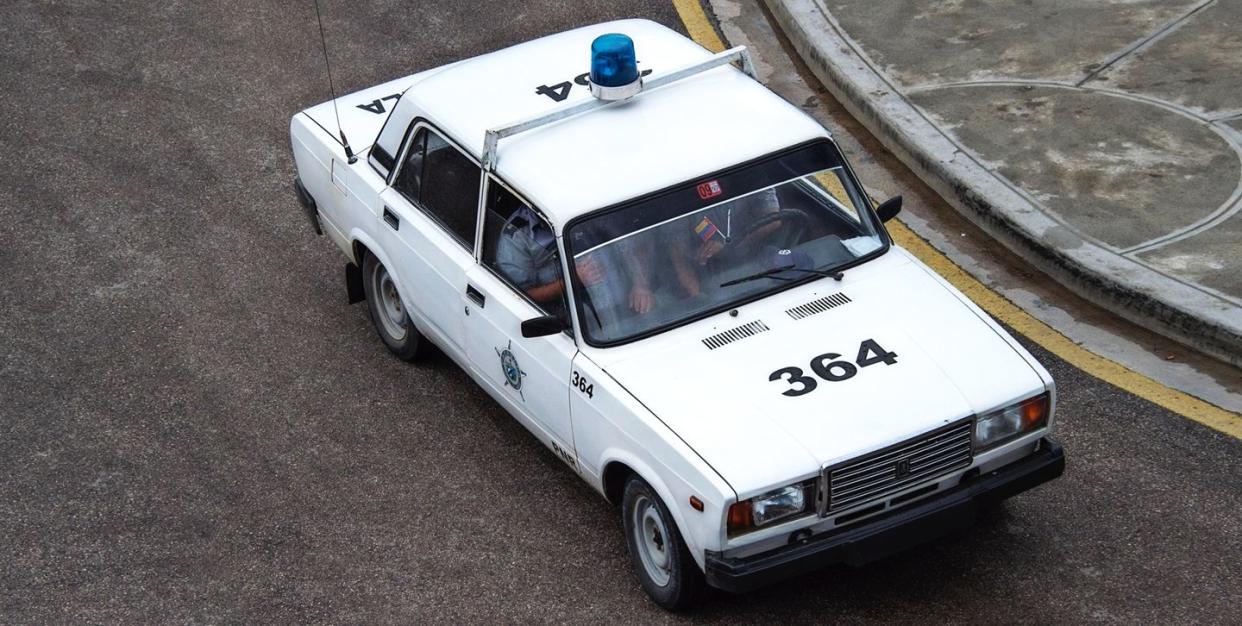 lada 2107 police car in cuba