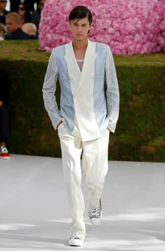 Prince Nikolai of Denmark strutting his stuff at the Dior show