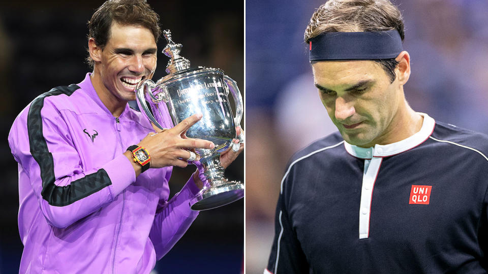 Rafael Nadal and Roger Federer, pictured here at the US Open.