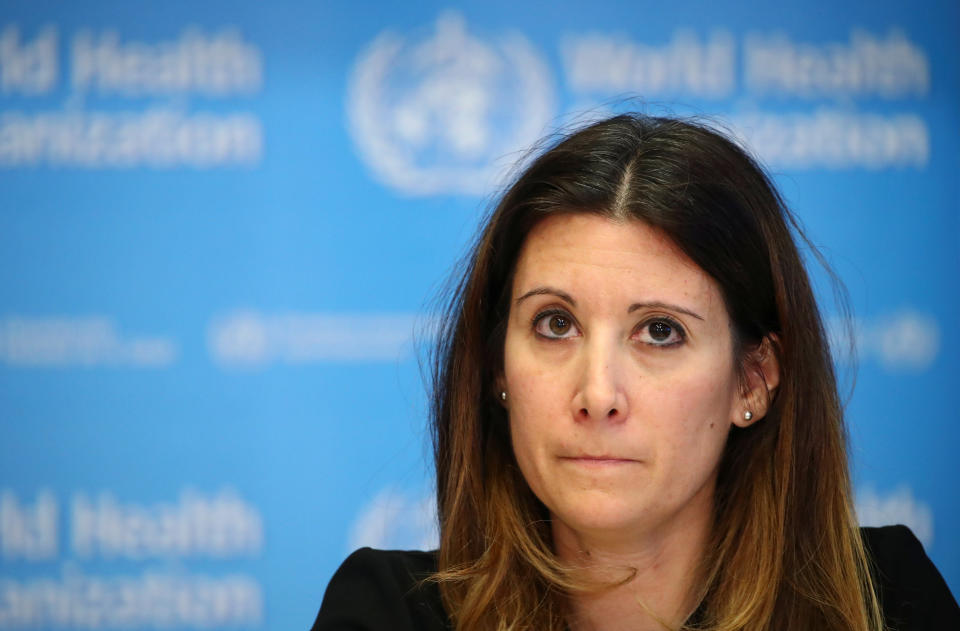 Technical Lead for the World Health Organization (WHO) Maria Van Kerkhove attends a news conference on the situation of the coronavirus (COVID-2019), in Geneva, Switzerland, February 28, 2020. REUTERS/Denis Balibouse