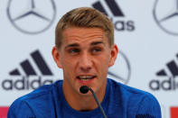 Soccer Football - FIFA World Cup - Germany Press Conference - Eppan, Italy - May 26, 2018 Germany's Nils Petersen during the press conference REUTERS/Leonhard Foeger