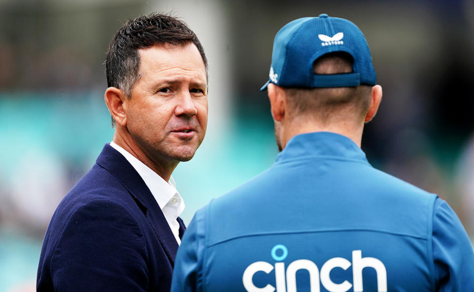 Ricky Ponting and England coach Brendon McCullum before the fifth Ashes Test.