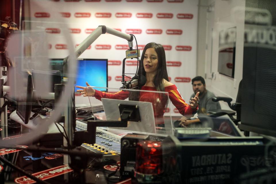 Actress Jenna Ortega in a recording session at the Radio Disney studio in Burbank, CA on Tuesday, September 27, 2018.