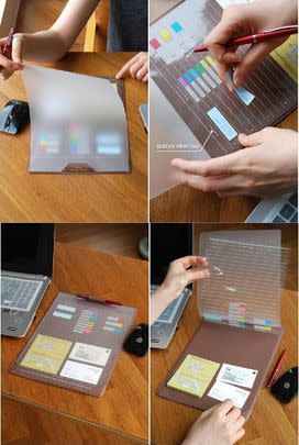 A transparent mouse and memo pad