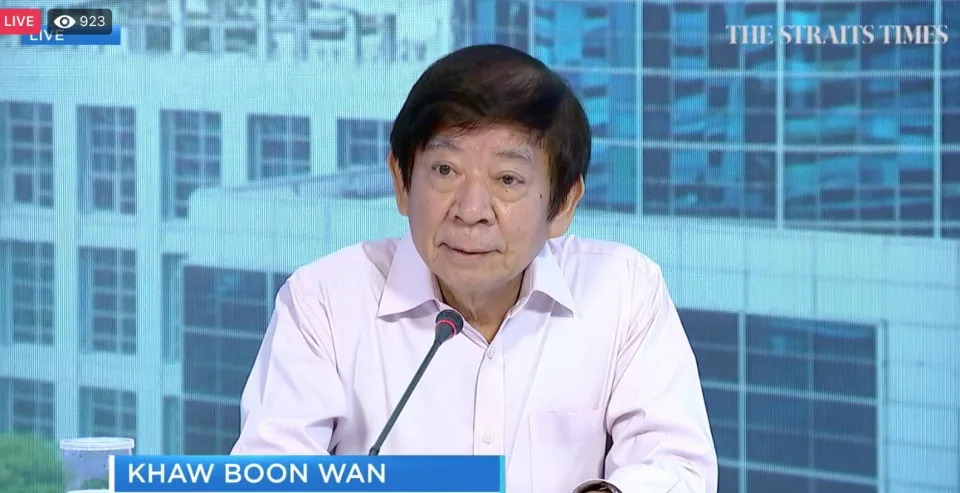 SPH Media Trust chairman Khaw Boon Wan. (SCREENGRAB: The Straits Times/YouTube)