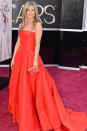 <p>Jen wowed the crowd at the 2013 Academy Awards in this glamorous Valentino gown.</p>