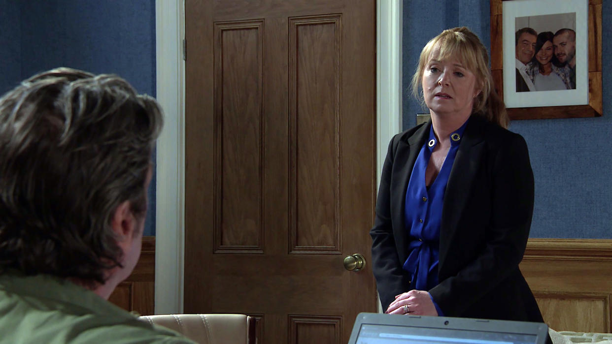 FROM ITV

STRICT EMBARGO  -  No Use Before Tuesday 1st June 2021


Coronation Street - Ep 10344

Monday 7th June 2021 - 1st Ep

 Johnny Connor [RICHARD HAWLEY] tells Jenny Connor [SALLY ANN MATTHEWS] putting the pub up for sale

Picture contact David.crook@itv.com 

This photograph is (C) ITV Plc and can only be reproduced for editorial purposes directly in connection with the programme or event mentioned above, or ITV plc. Once made available by ITV plc Picture Desk, this photograph can be reproduced once only up until the transmission [TX] date and no reproduction fee will be charged. Any subsequent usage may incur a fee. This photograph must not be manipulated [excluding basic cropping] in a manner which alters the visual appearance of the person photographed deemed detrimental or inappropriate by ITV plc Picture Desk. This photograph must not be syndicated to any other company, publication or website, or permanently archived, without the express written permission of ITV Picture Desk. Full Terms and conditions are available on  www.itv.com/presscentre/itvpictures/terms