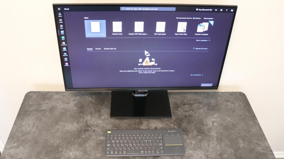 Microsoft 365 running on a Samsung M7 Smart Monitor