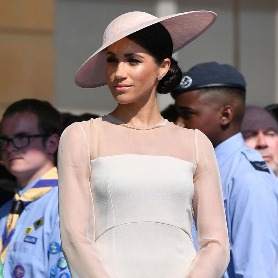 The newest member of the royal family, Meghan Markle, Duchess of Sussex made a stunning appearance at Buckingham Palace.