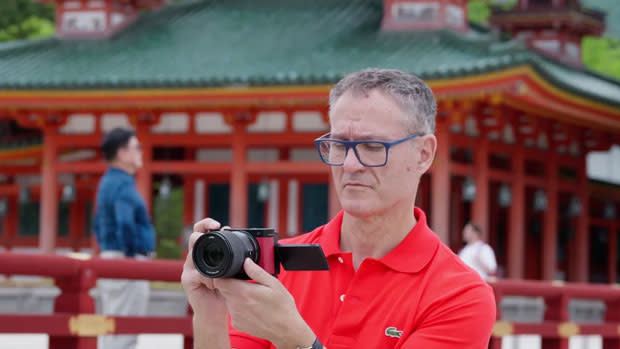 Photo of Steve Dent holding a Panasonic S9