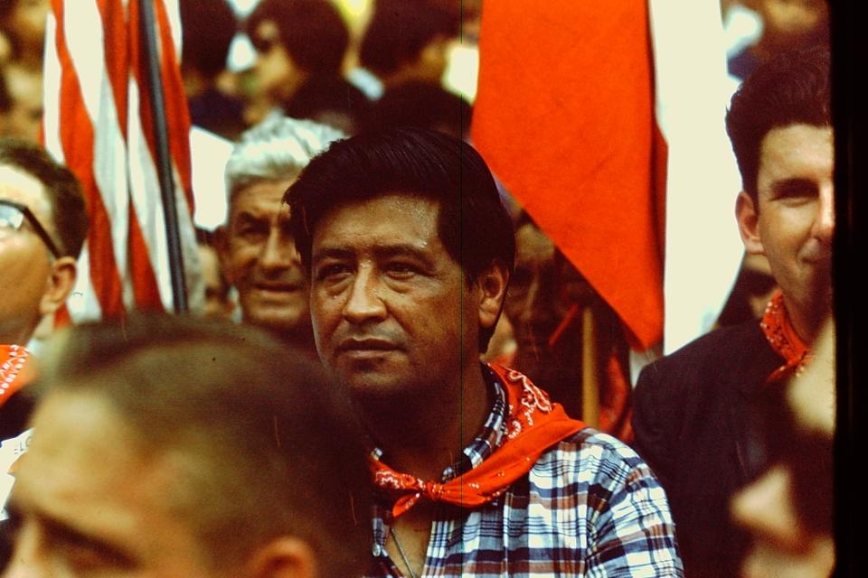 Cesar Chavez on the grounds of the Texas State Capitol on Labor Day 1966. (Credit: Contributed by Phil Oakley/File)