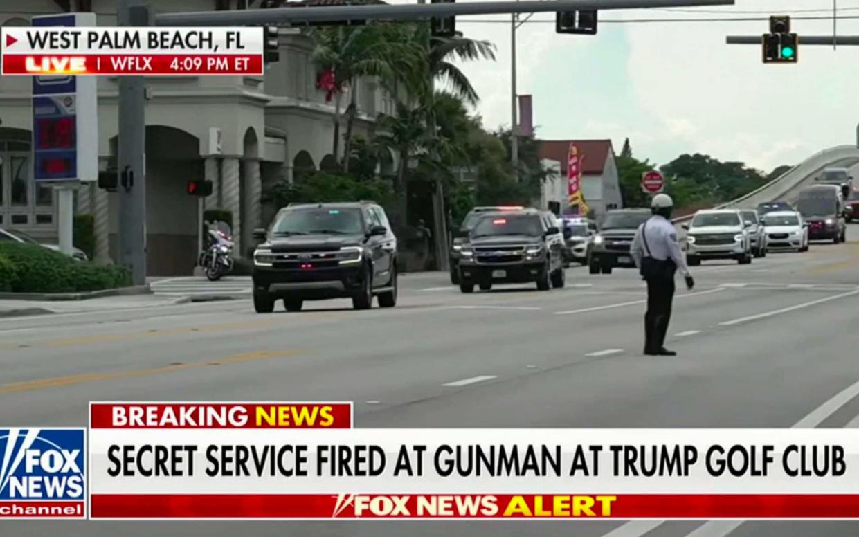 Trump's motorcade in West Palm Beach, Florida