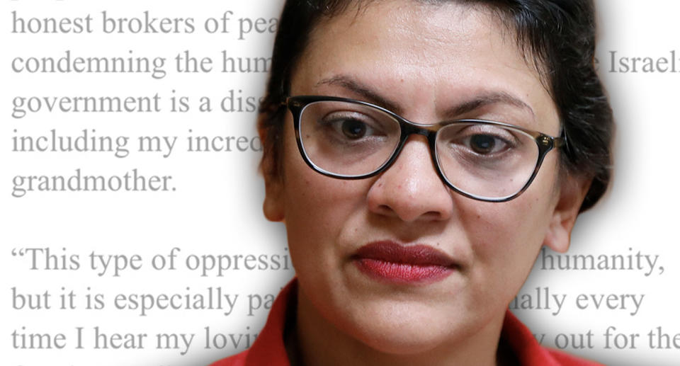 Rep. Rashida Tlaib, D-Mich. (Photo illustration: Yahoo News; photo: AP)