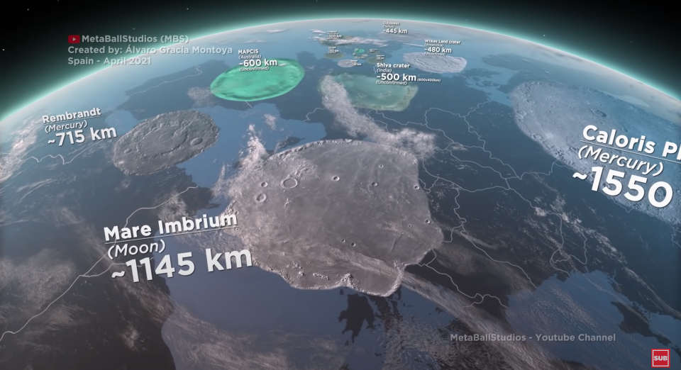 YouTuber, MetaBallStudios, has created a video comparing the sizes of various craters on Earth, and some of them are unthinkably massive.