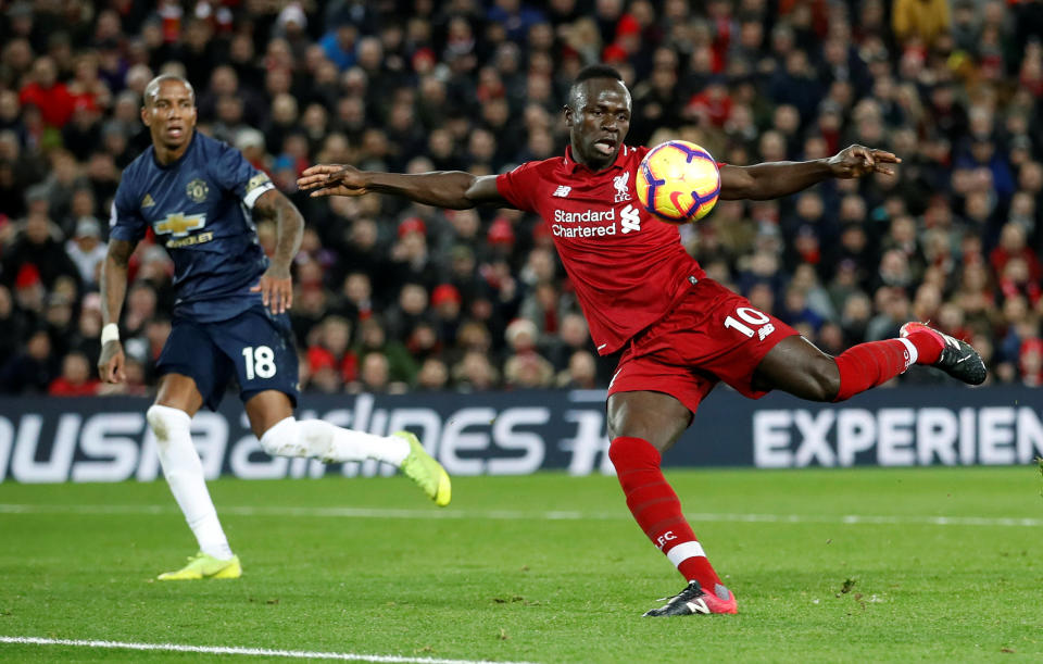 Sadio Mane opened the scoring for Liverpool in Sunday’s 3-1 win over Manchester United at Anfield on Sunday. (Carl Recine/Reuters)