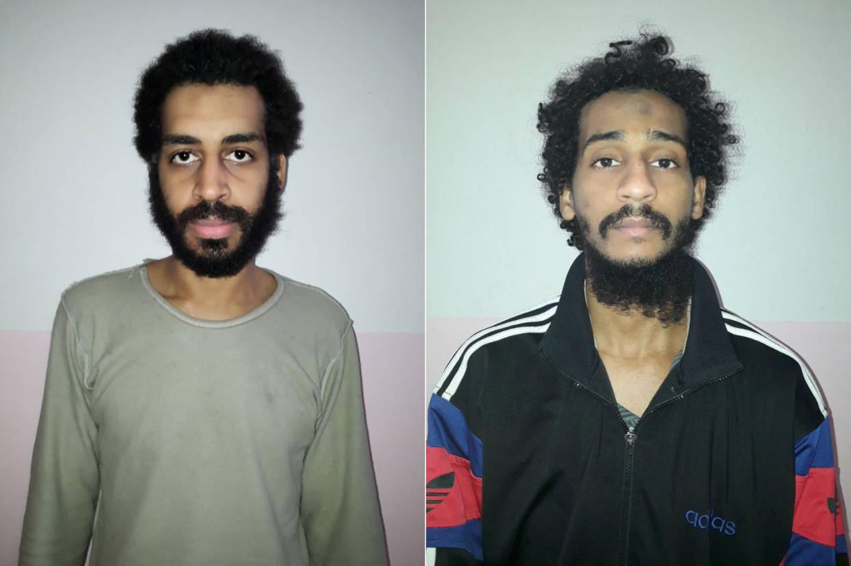 <em>‘Beatles’ Alexanda Kotey and Shafee Elsheikh <span class="s1">were captured in Syria in January </span>(Reuters)</em>