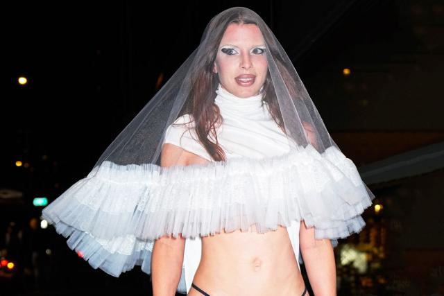 Julia Fox Wears a Skin-Baring Wedding Dress with a Thong — and We Have No  Idea How It's Staying on Her Body